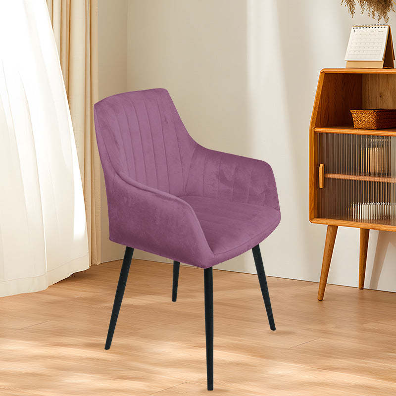 Minimalist Iron Velvet Dining Armchair