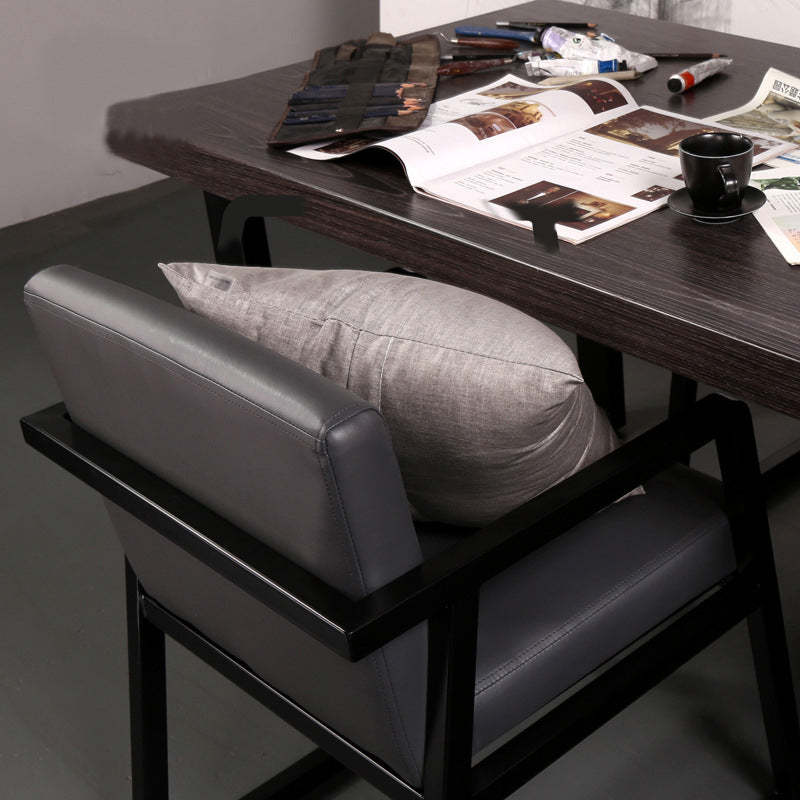 Minimalist PU Leather Steel Desk Chair