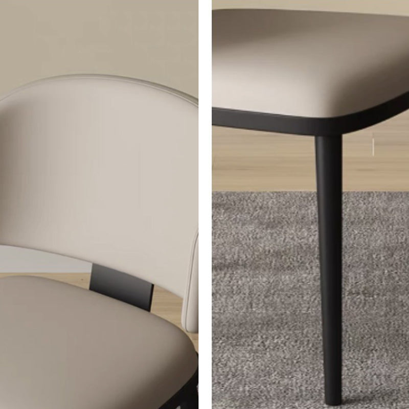 Minimalist Leather Iron Dining Chair