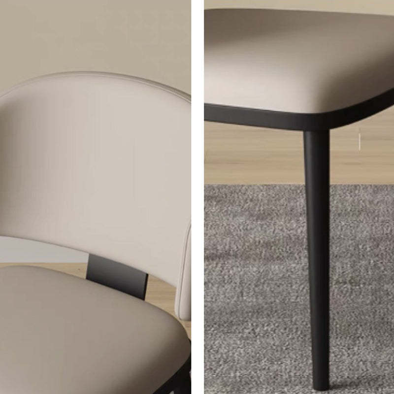 Minimalist Leather Iron Dining Chair