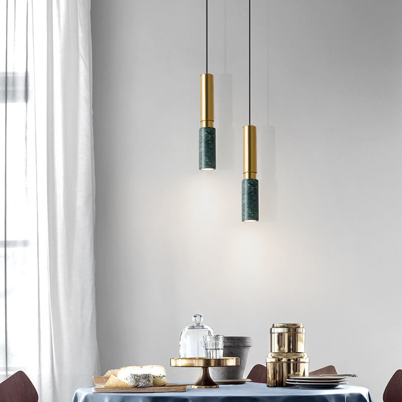 Nordic Terrazzo Column Metal Pendant Light