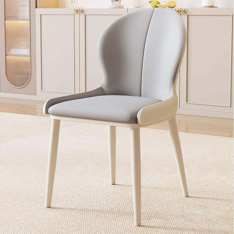 Nordic Curved Microfiber Leather Dining Chair