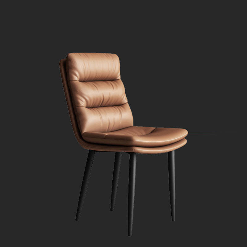 Minimalist Leather Steel Dining Chair