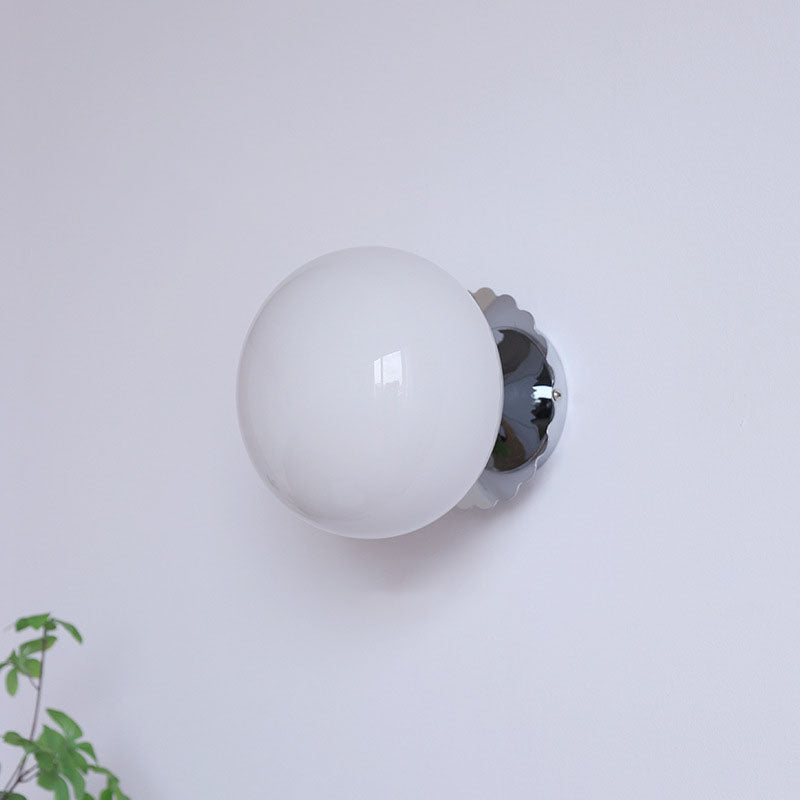 Modern Vintage Iron Glass Round Wall Sconce