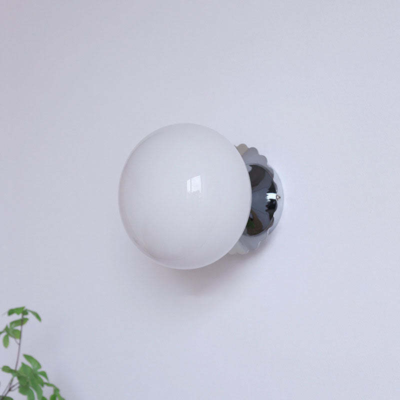 Modern Vintage Iron Glass Round Wall Sconce
