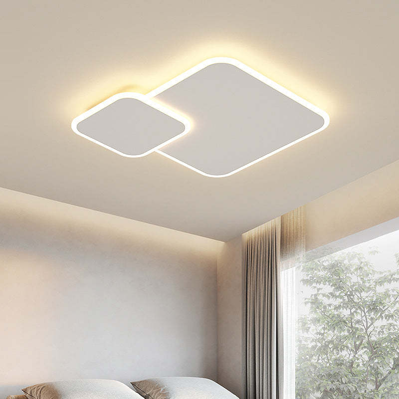 Minimalist Square Geometric LED Flush Mount Light