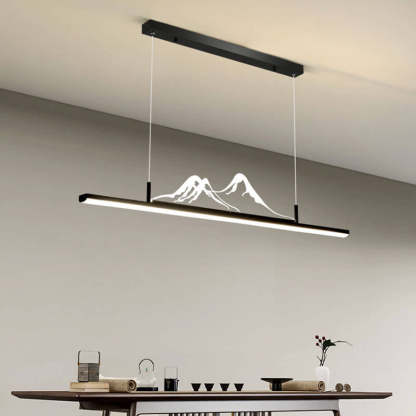 Chinese Retro Long Strip Mountain Peak LED Chandelier