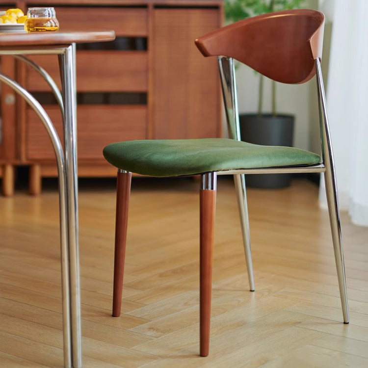 Vintage Velvet Iron Tapered-Leg Dining Chair