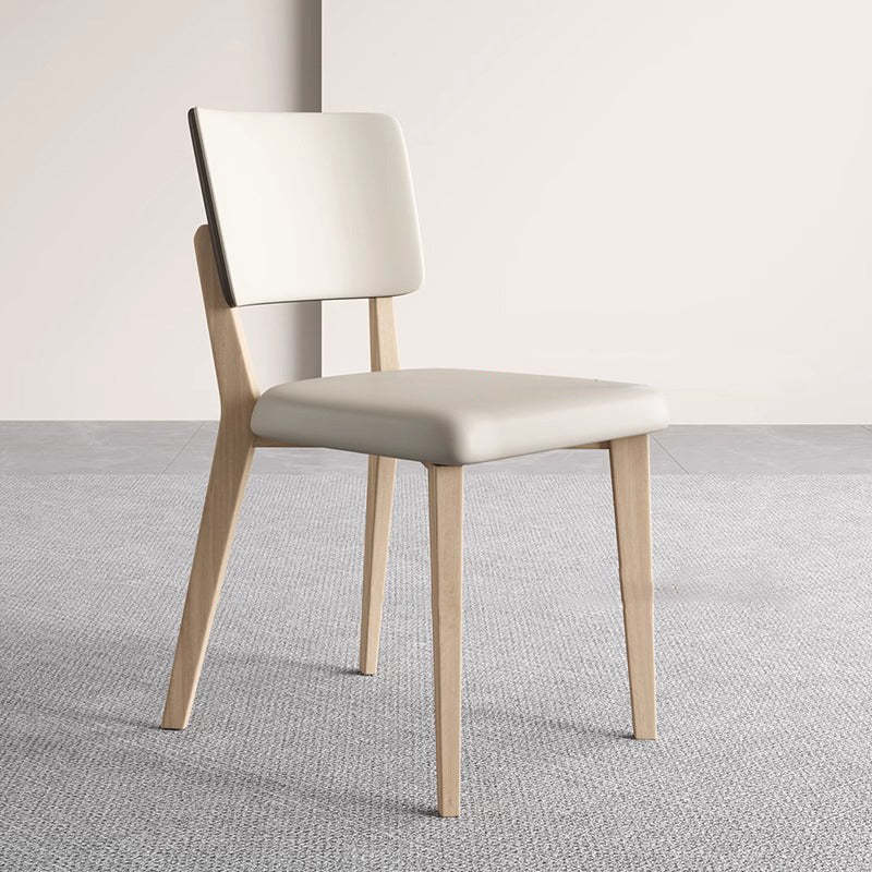 Nordic Leather Solid Wood Dining Chair — Walnut Color