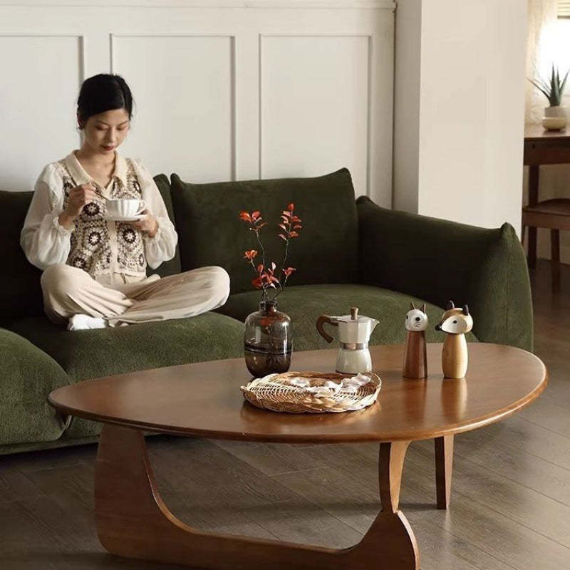 Japanese Triangle Rubberwood Coffee Table