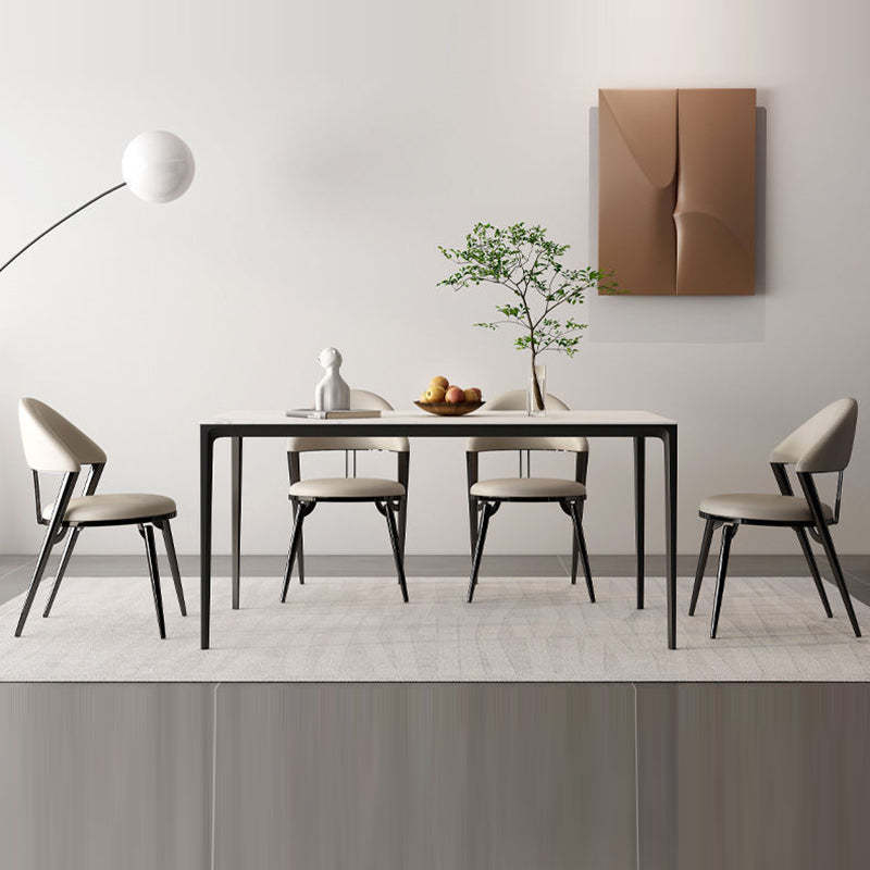 Modern Cushion Lambswool Titanium Dining Chair — Beige