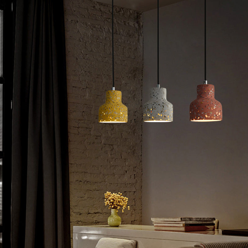 Scandinavian Round Terrazzo Jade Pendant Light