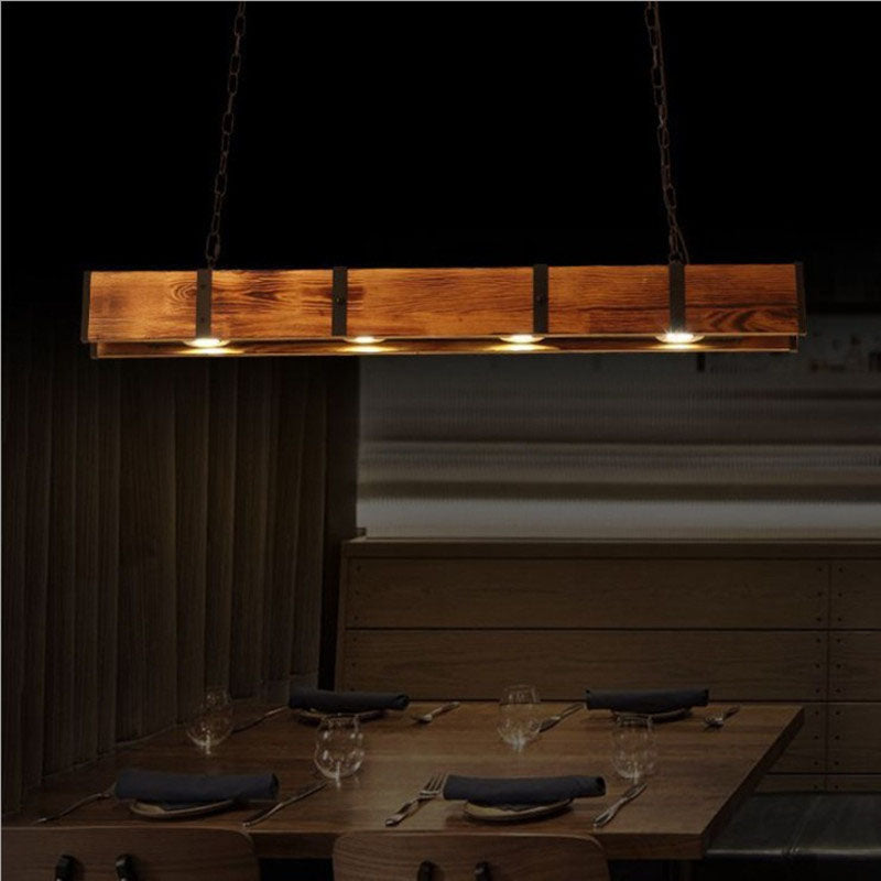 Traditional island solid chandeliers in wood — 220V-240V (UK/AU
