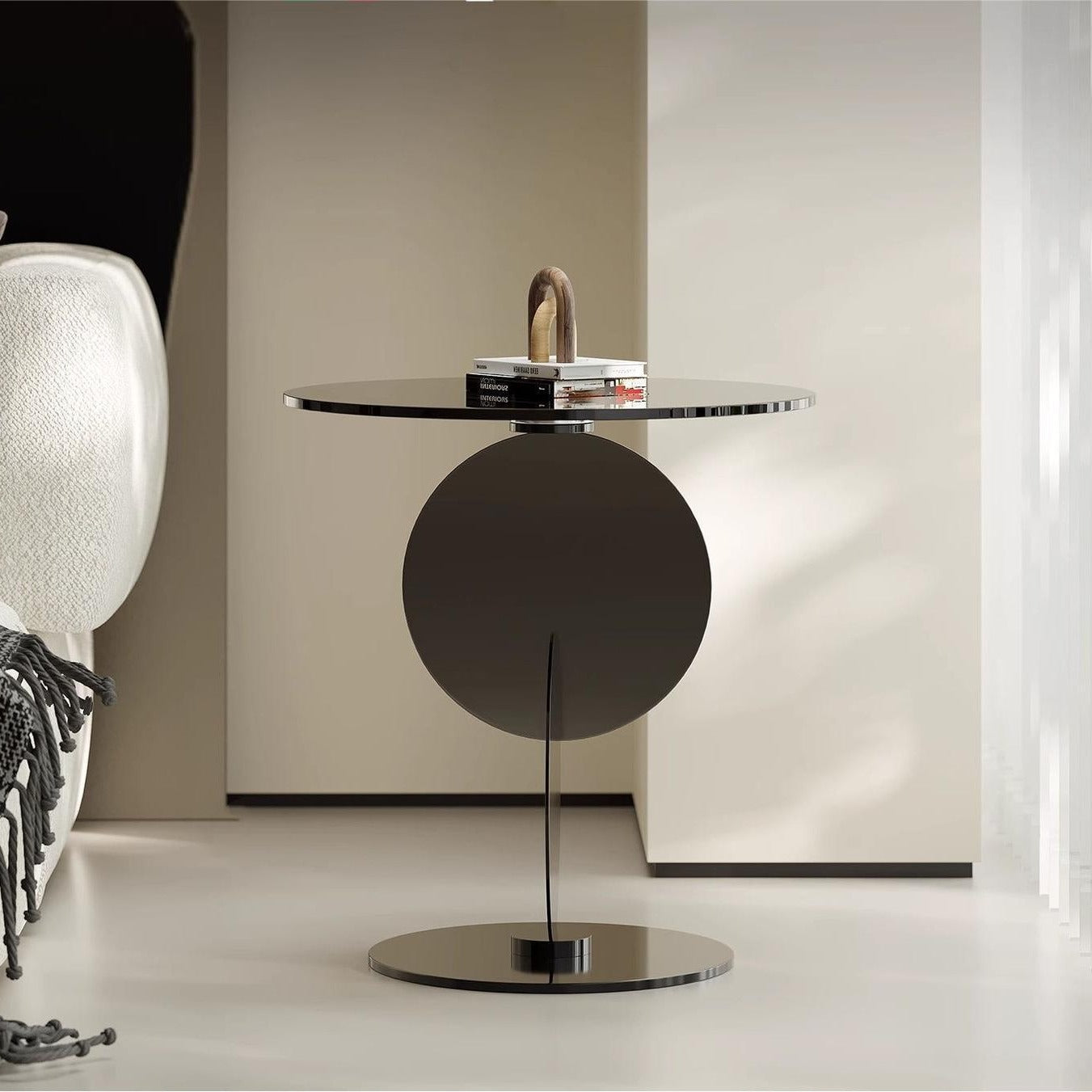 Art Deco Glass Metal End Table