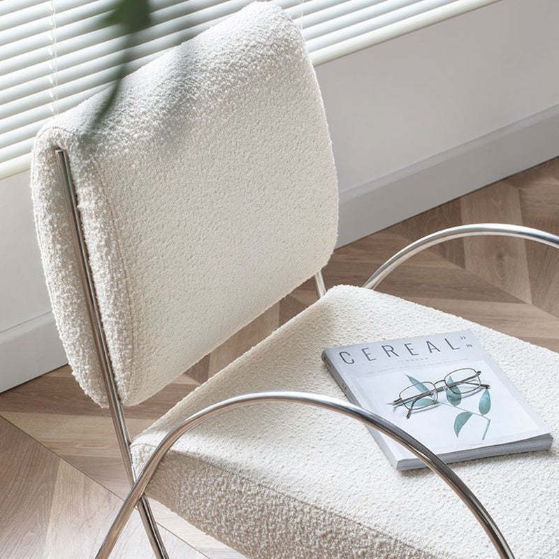 Modern Curved Lambswool Steel Recliner