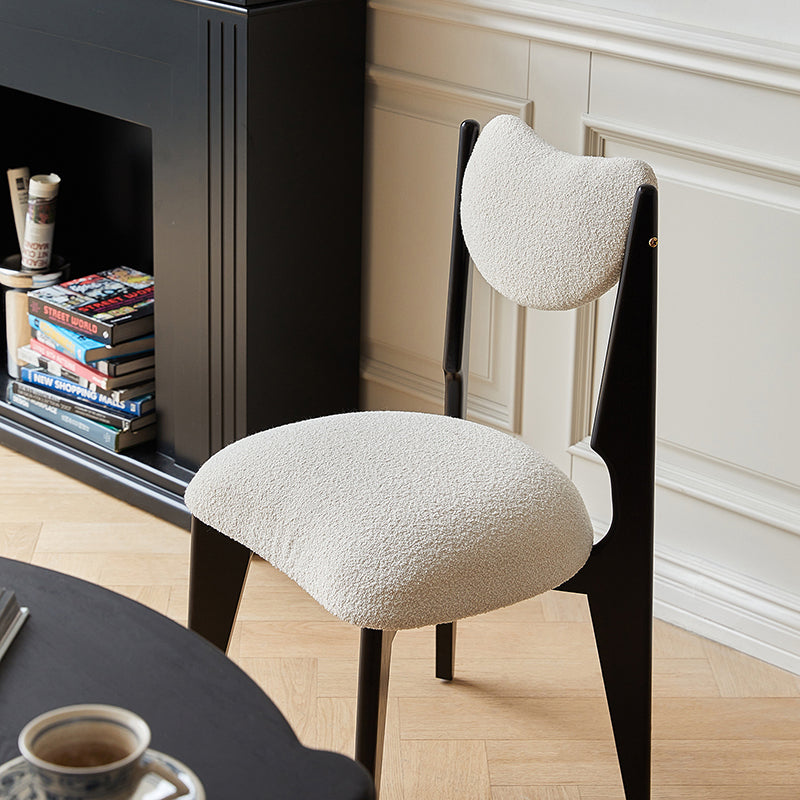 Minimalist Wood Velvet Dining Chair