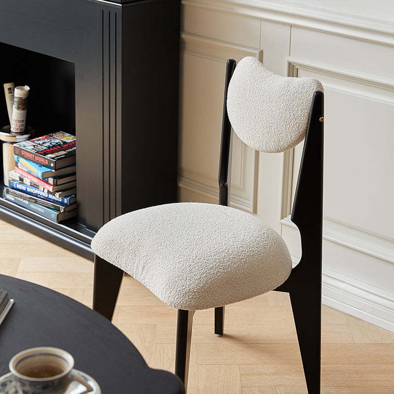 Minimalist Wood Velvet Dining Chair
