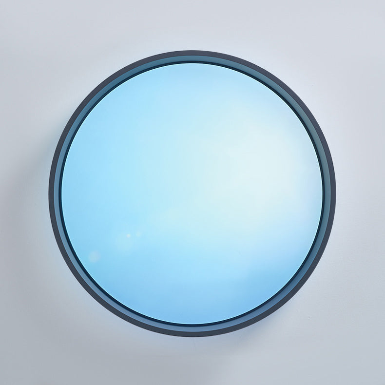 Minimalist Blue Sky Round LED Flush Mount Light
