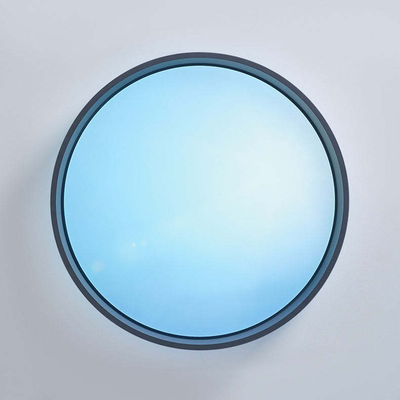 Minimalist Blue Sky Round LED Flush Mount Light