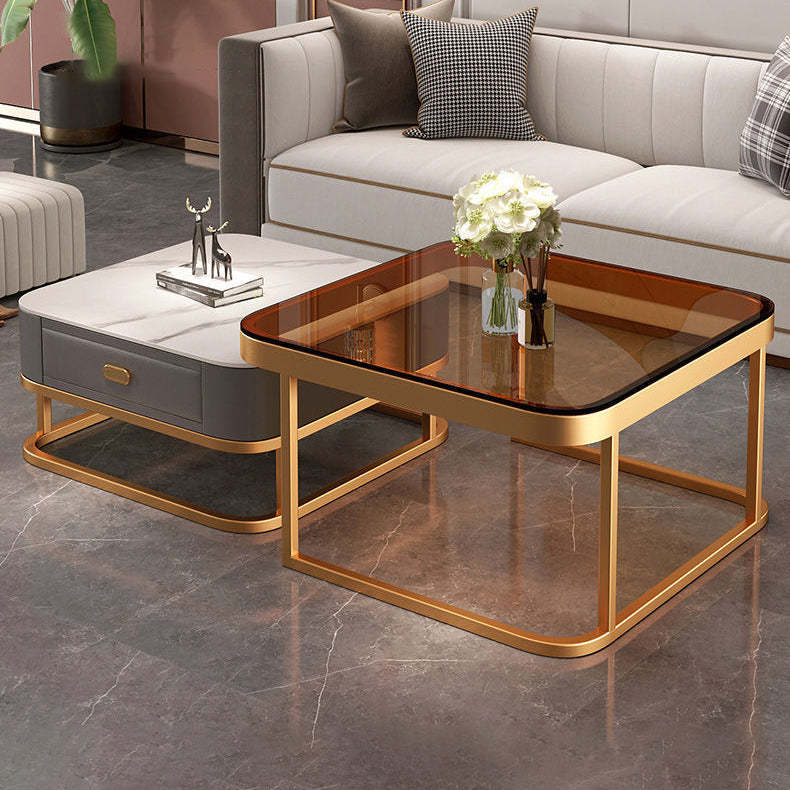 Luxury Square Glass Nesting Coffee Table