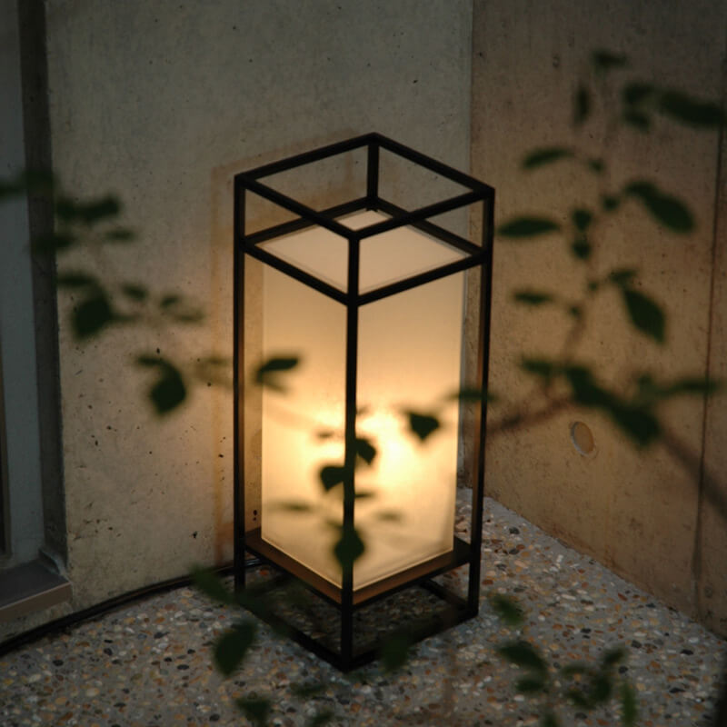 Japanese Tatami Rectangular Iron Fabric Floor Lamp