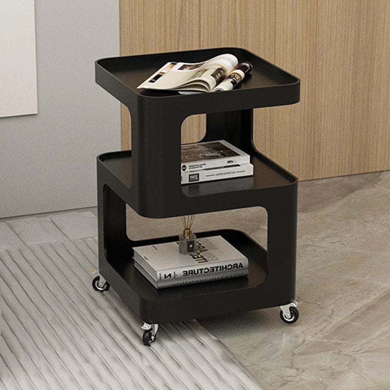 Contemporary Iron 3-Tier Movable Side Table