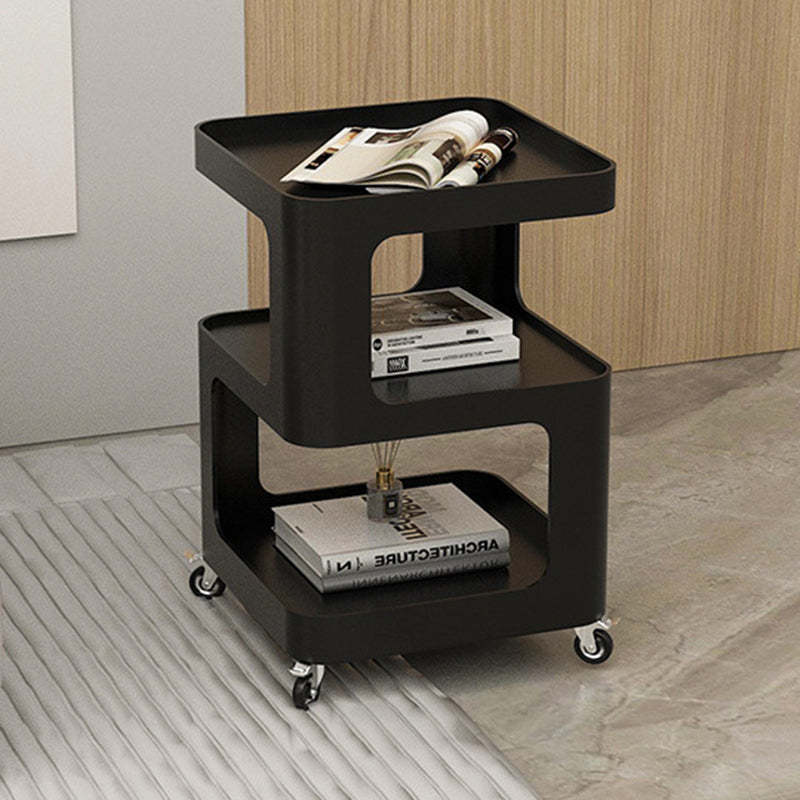 Contemporary Iron 3-Tier Movable Side Table