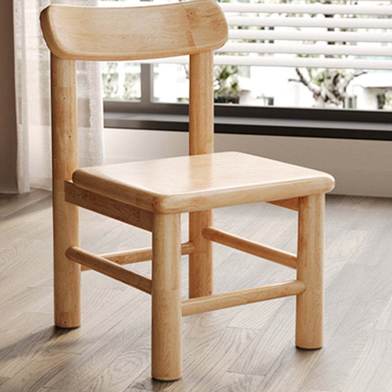 Minimalist Square Leather Solid Wood Chair