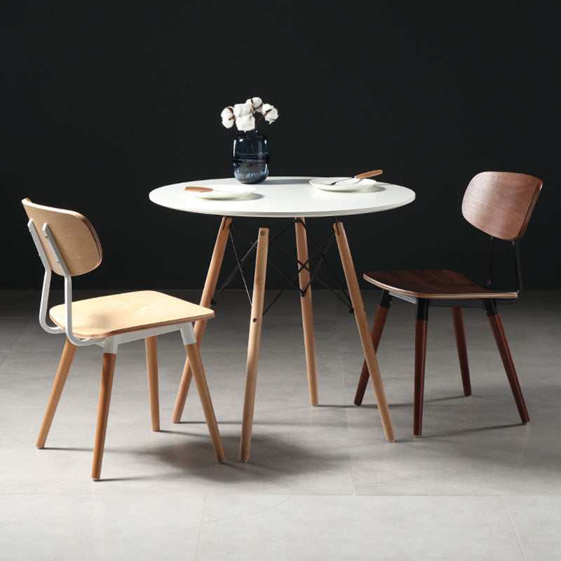 Scandinavian Square Wood Iron Chair