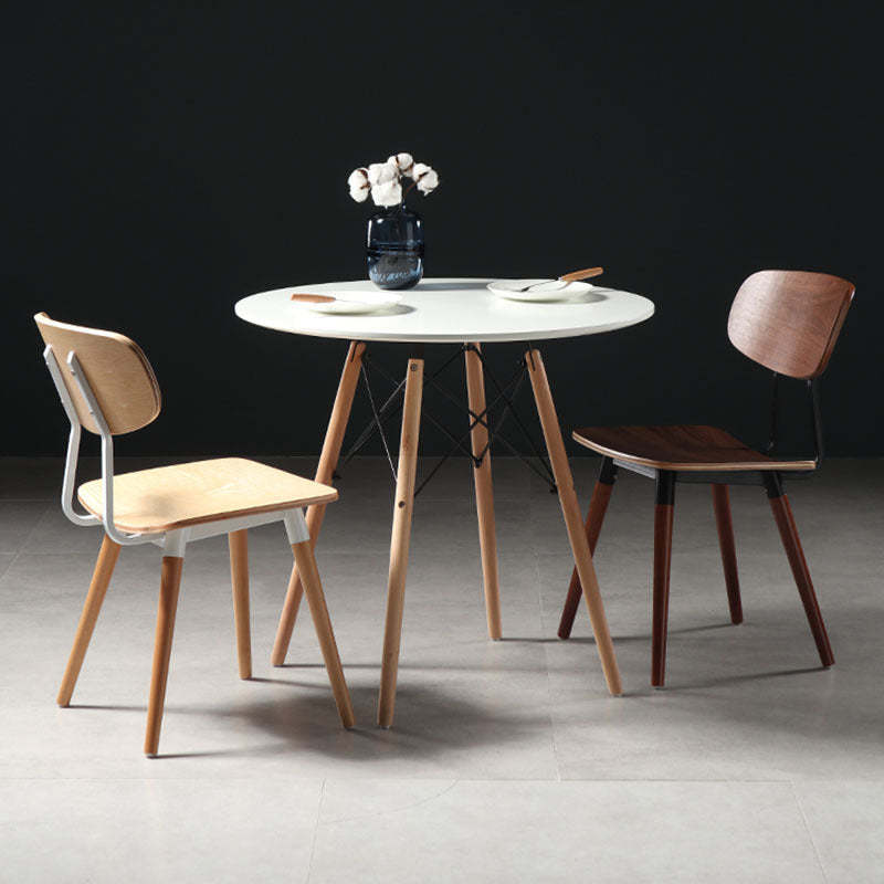 Scandinavian Square Wood Iron Chair