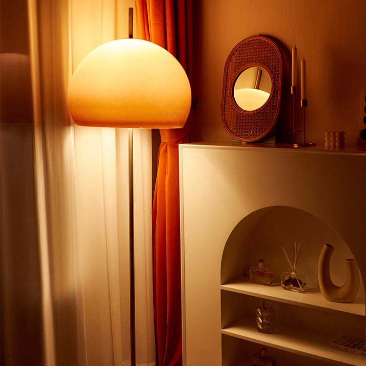 Brown retro 2-light floor lamps — 220V-240V (UK/AU)
