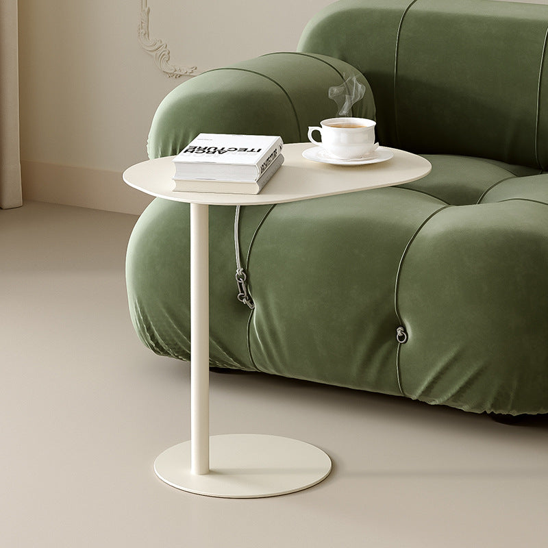 Minimalist Geometric Round Iron End Table