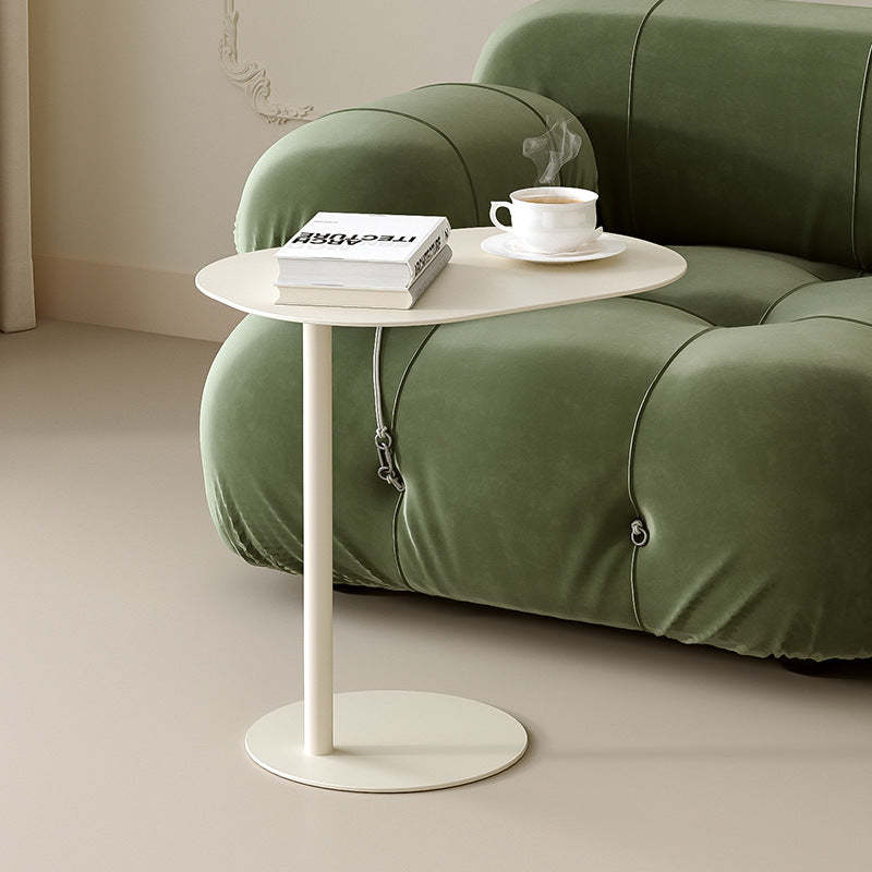 Minimalist Geometric Round Iron End Table
