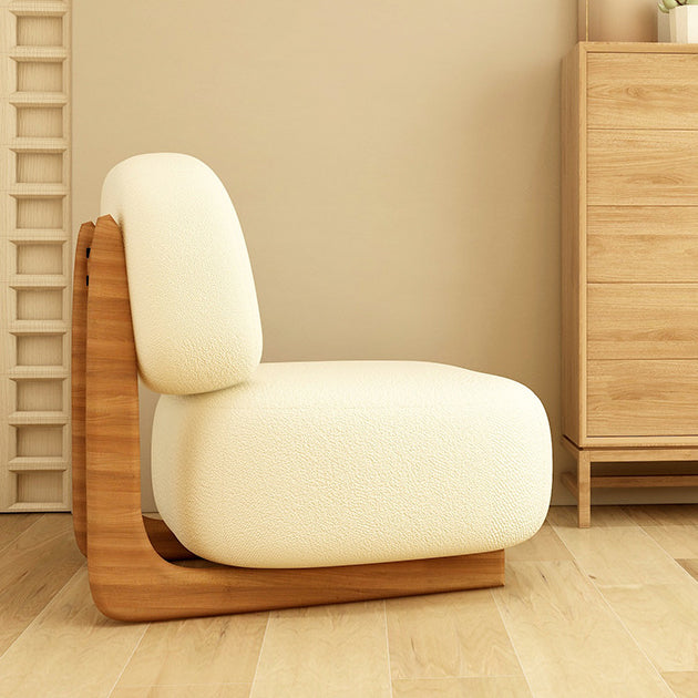 Nordic Lambswool Wooden Accent Chair