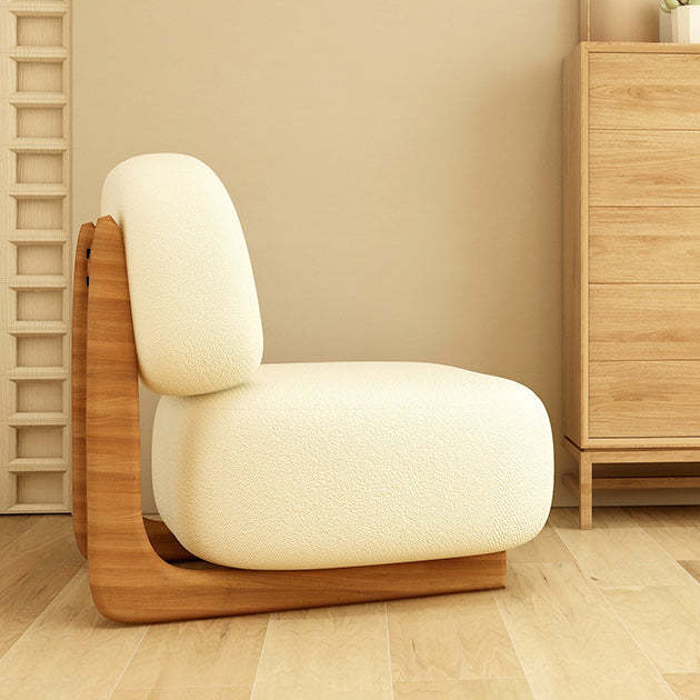Nordic Lambswool Wooden Accent Chair