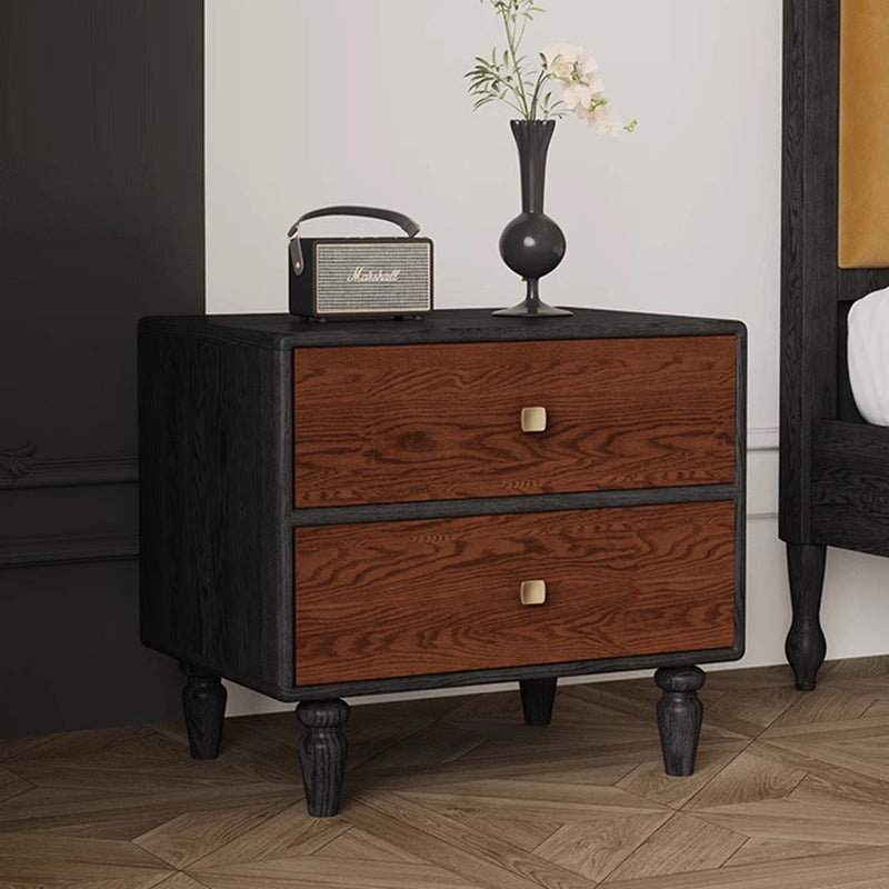 Lighom retro grain wood nightstands
