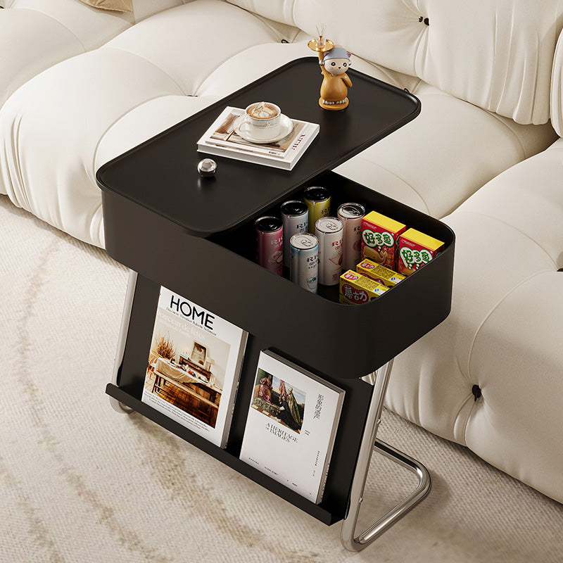 Nordic Rotating L-Shape Steel End Table