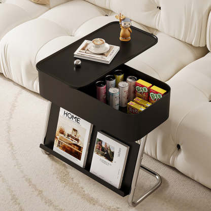 Nordic Rotating L-Shape Steel End Table