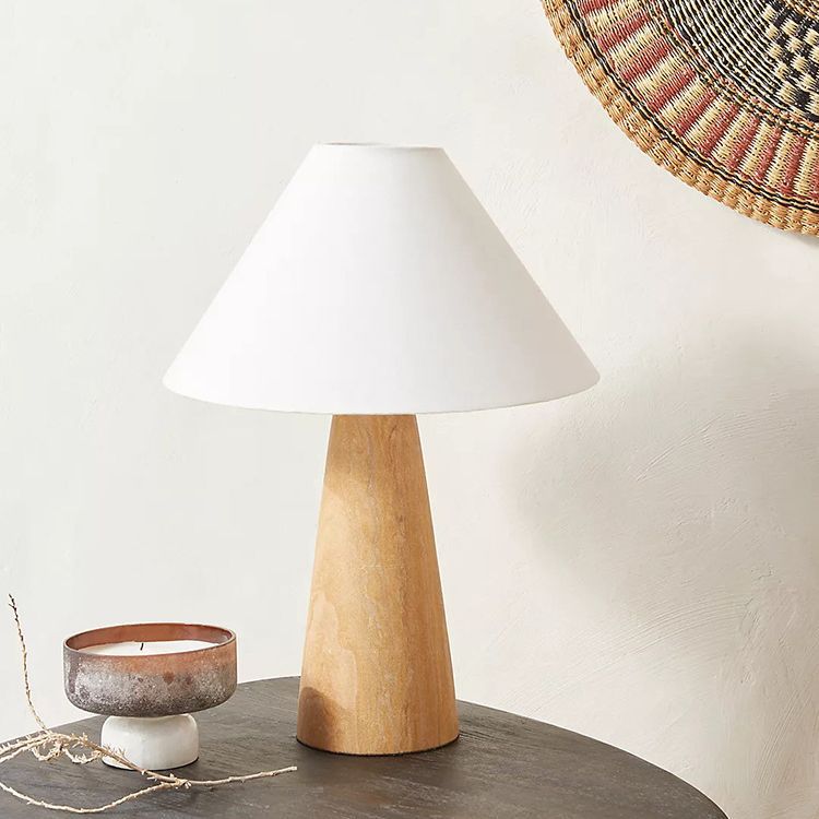 Traditional cone wood table lamps, Lighom — 220V-240V (UK/AU)