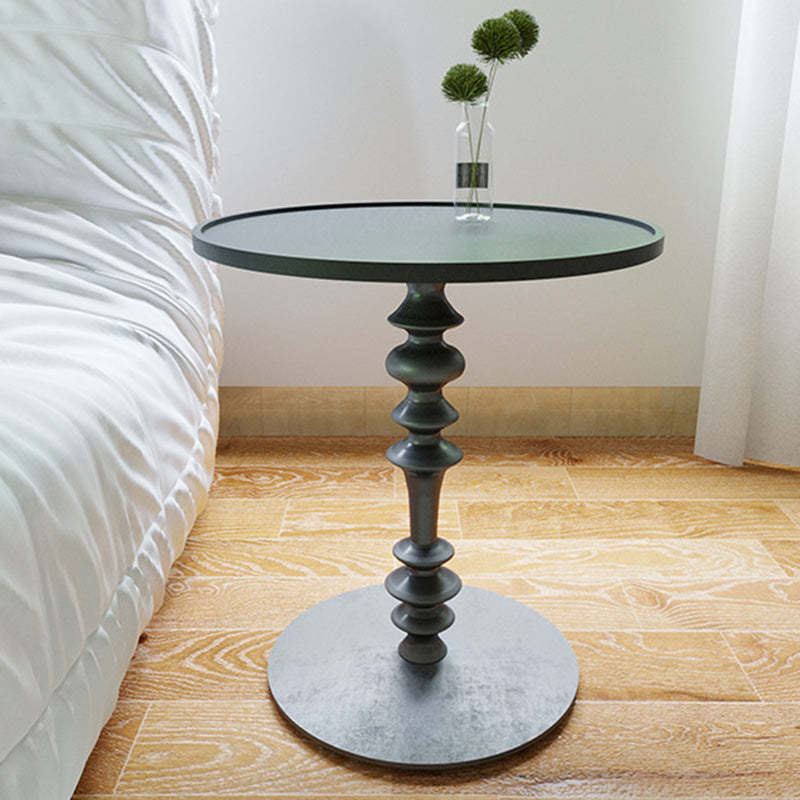 Modern Tray-Top Ash Wood Pedestal End Table