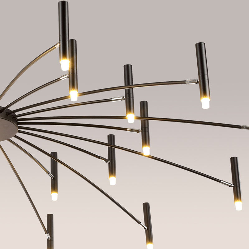 Scandinavian Radioactive Iron Aluminum Chandelier