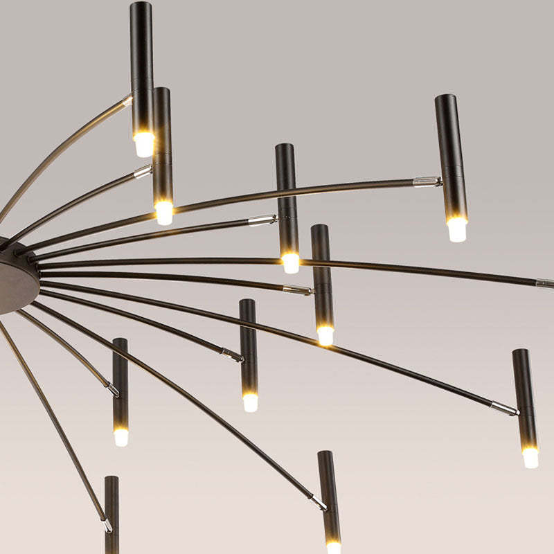 Scandinavian Radioactive Iron Aluminum Chandelier