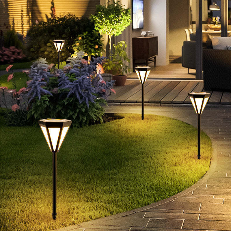 Minimalist Solar Tri-Prism Iron Acrylic Ground LED Light