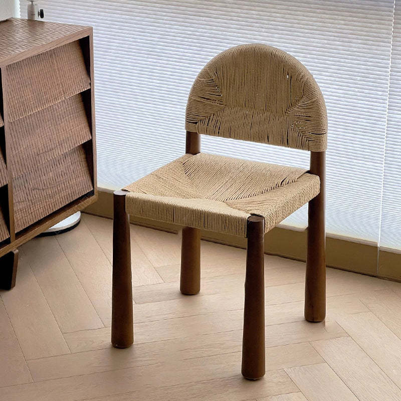 Vintage Wood Rattan Chair