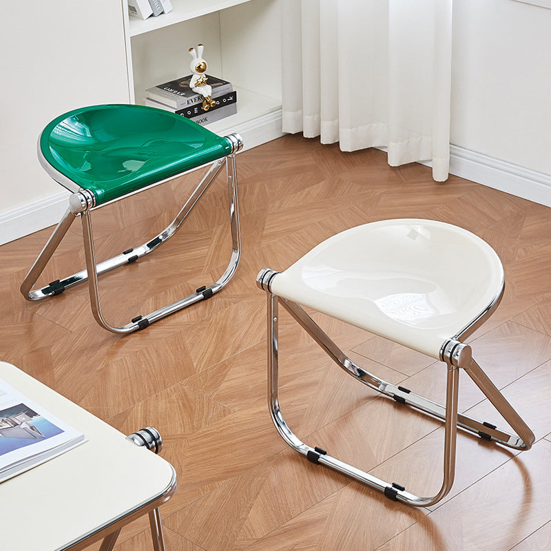 Contemporary Oval Plastic Iron Chair