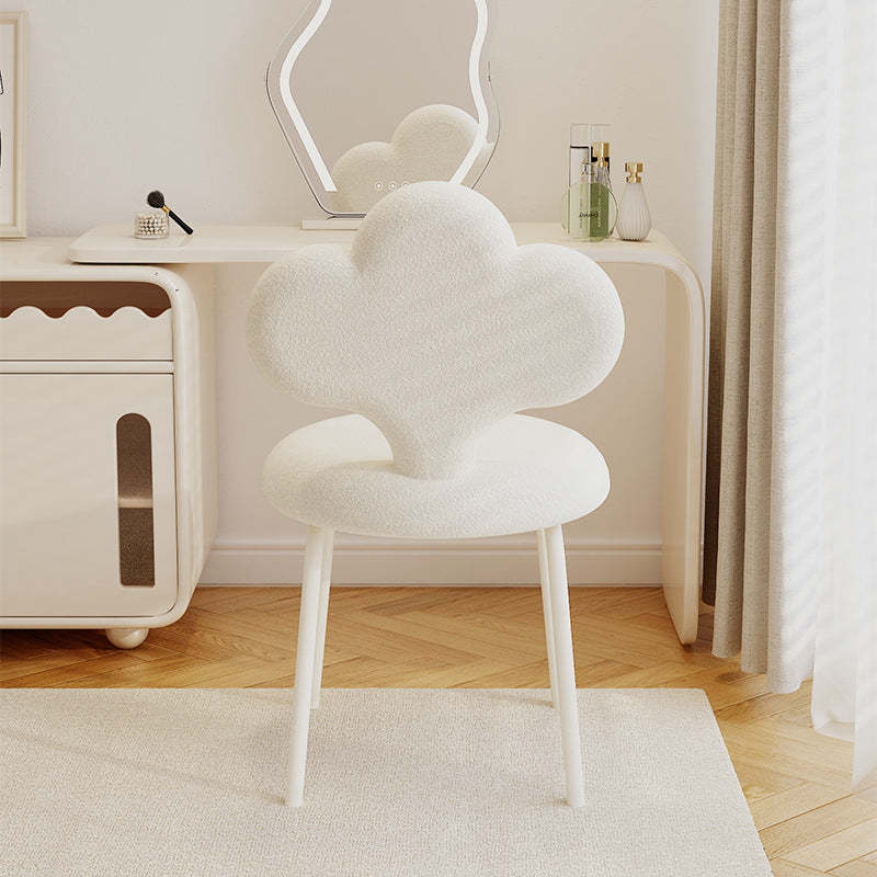 Contemporary Cloud Lambswool Swivel Vanity Stool