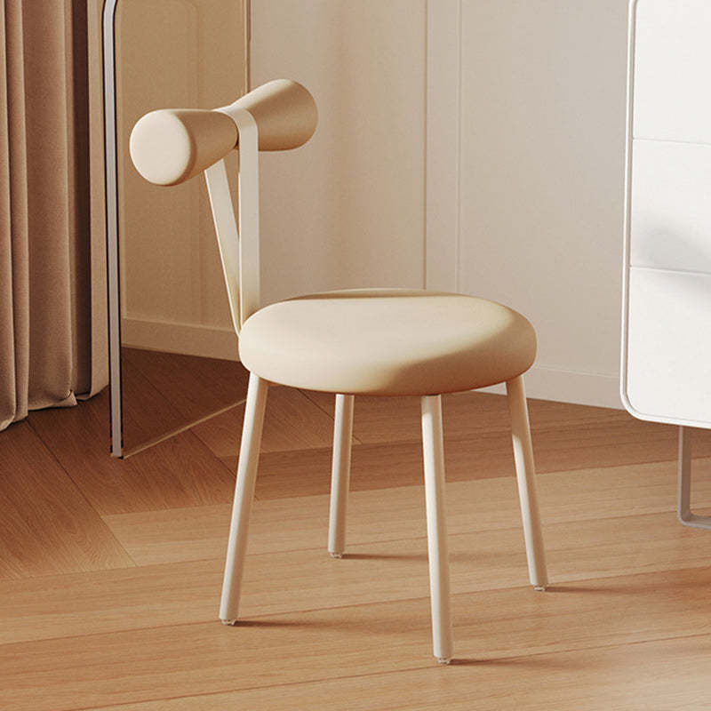 Art Deco Cream Candy Fabric Vanity Stool