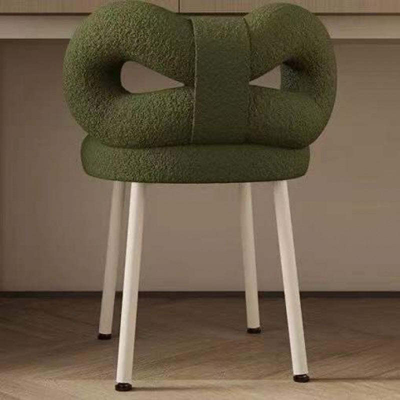 Nordic Lambswool Butterfly Vanity Stool — Gray