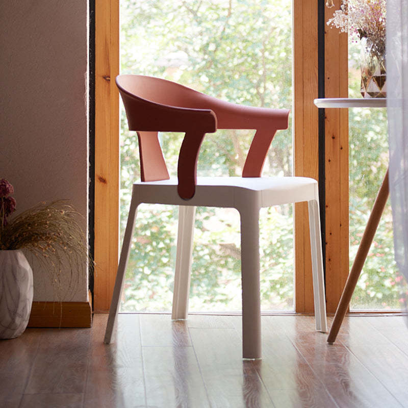 Minimalist Trapezoidal Plastic Dining Chair — Mint Green Backrest + Mint Green Seat