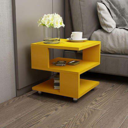Plate 3-Tier Bedside Table — Wood Color